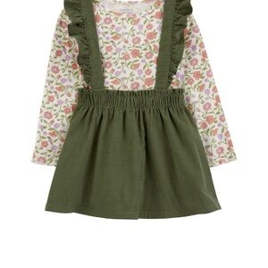 Carter's Child of Mine Green Floral Print 2-Piece Dress Set 5t NEW